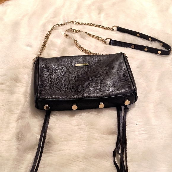 Rebecca Minkoff crossbody bag. Black leather and gold hardware. Great Condition. - Picture 3 of 8